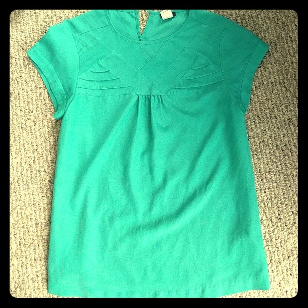 J. Crew Teal Small Short-sleeved Blouse